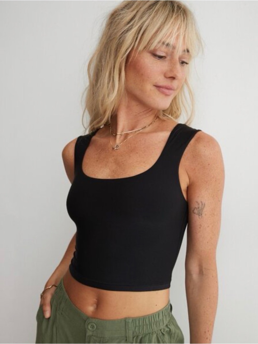 Aerie SMOOTHEZ Square Neck Cami in Navy